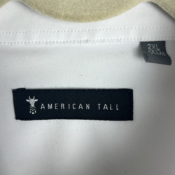 American Tall Traveler Stretch Dress Shirt White 2XL Semi Tall Career Classic - Picture 9 of 12